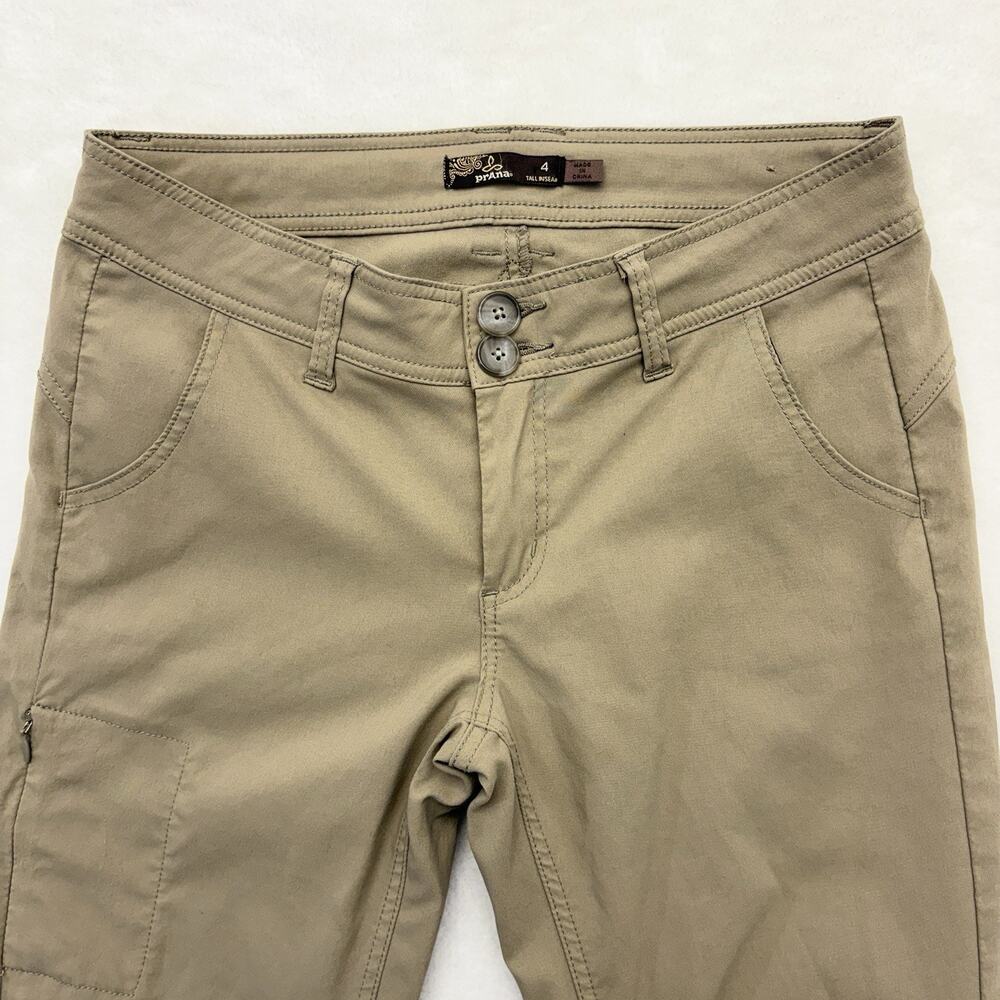 Prana Halle Pants Low Rise Bootcut Nylon Tan Convertible Hiking Pants 4 TALL - Picture 4 of 13